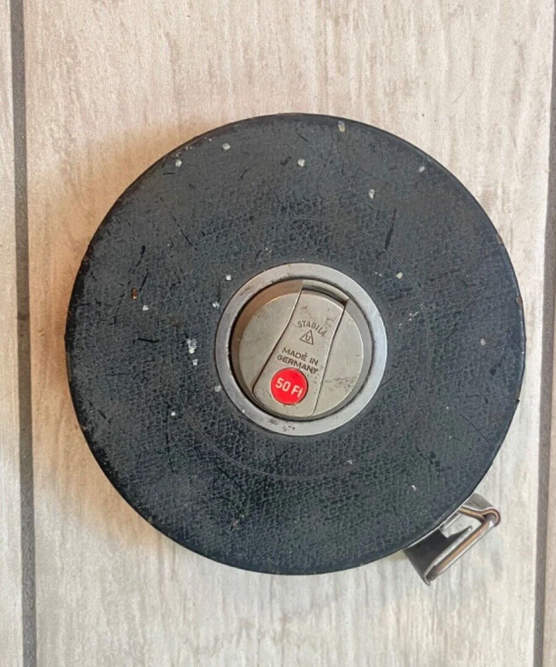 CINTA MÉTRICA Stabila 50’ vintage hecha en Alemania ~ funciona perfectamente coleccionable Foto 2 de 4