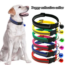 Reflective Cat Collar With Bell Nylon Buckle Simple Adjustable Size Pet Supplies