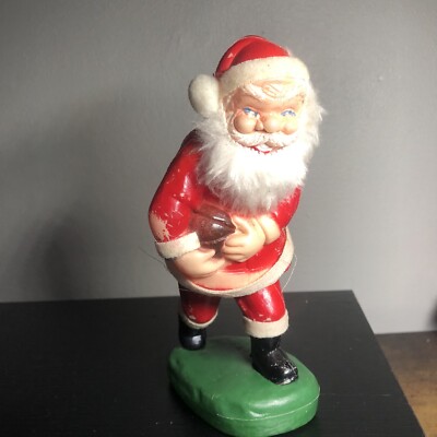 Reliance Vintage Santa Claus with a football blow mold plastic