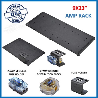 Amplifier Holder Amp Rack / Amp Holder +Dual Fuse Holder Size 9X23 car ...