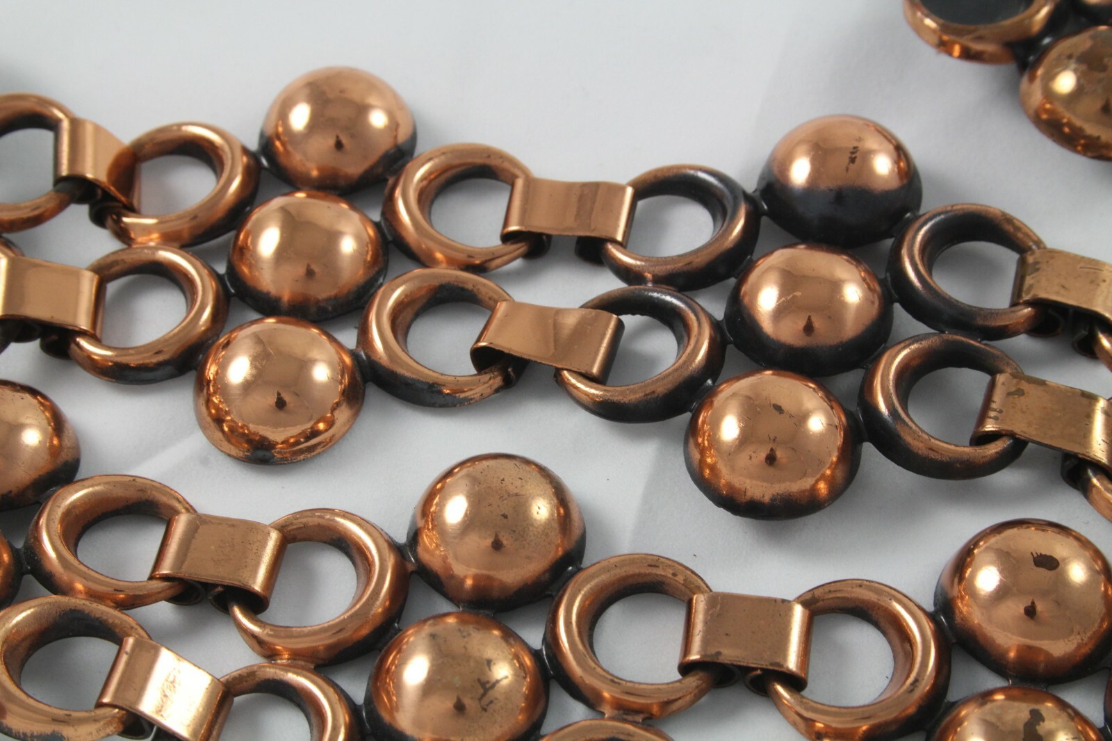 Vintage Ladies Wide Dramatic Solid Copper Belt - image 8