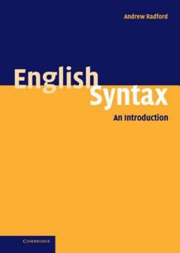 English Syntax An Introduction Andrew Radford Hardcover 9780521834995 LN
