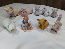 Pig Figurines ASSORTED CERAMIC -Lot of 9