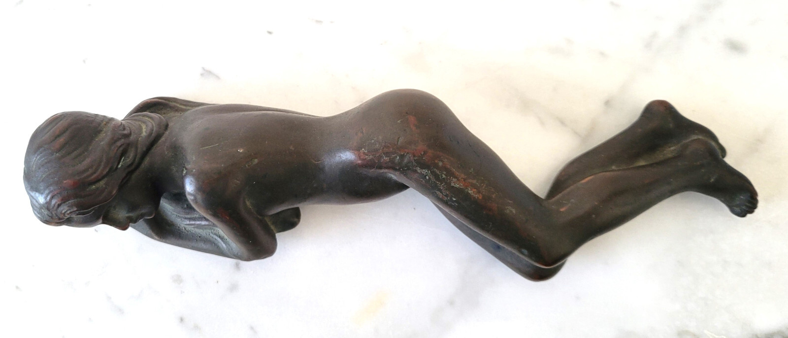 KBW NUDE MAIDEN Kathodion Bronze Works NY Antique Decorative Art Statue