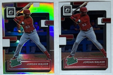 2022 Panini Donruss Optic MLB Baseball Jordan Walker Rated Prospect Holo + Base