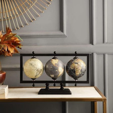 Set of 3 Combo Decorative Globes with Top Quality Sturdy Metal Stand for Desk !