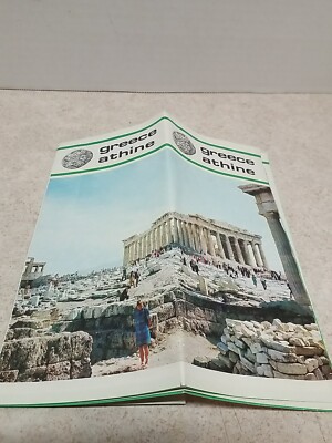 1971 GREECE ATHENS Air Travel Agency Tourist Guide Brochure Map pictures