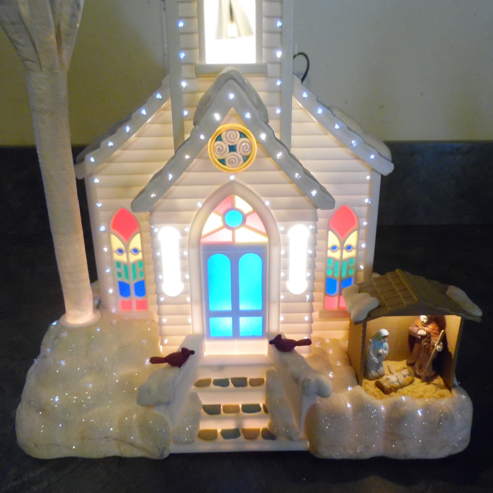 Vintage Avon Holiday Splendor Lighted Fiber Optic Church Christmas