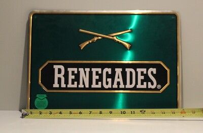 Renegades Smokeless Tobacco Metal Sign Advertising Green Guns Rectangle