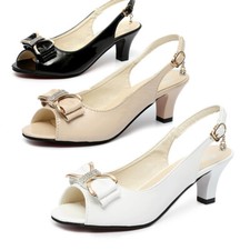 Sandali donna punta aperta scarpe da sposa tacco slingback damigella con cinturino