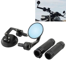 For Harley Street 750 500 Motorcycle 7/8" Bar End Side Mirrors w/ Handle Grips