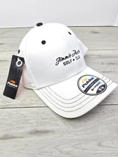 NEW Pukka A-Flex Jimmie Austin Golf Club OU Hat Stretch White Black Fitted S/M