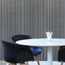 Glassbeads lines striped textured charcoal gray silver Metallic Wallpaper 3D