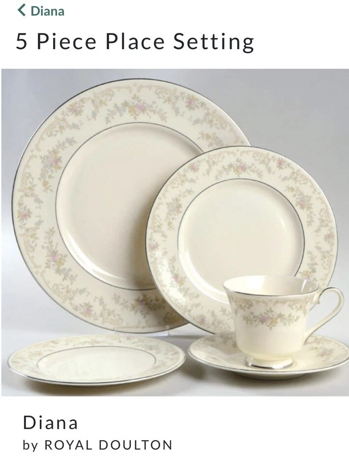Royal Doulton The Romance Collection Diana Juego de 5 platos Foto 4 de 4