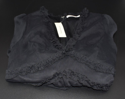 NWT Francesca Mi Ami Black Long Sleeved Tiered Mini Dress w/ Ruffles Size Large
