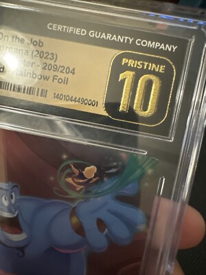 Disney Lorcana Double Sword Error Enchanted Genie 209/204 CGC 10