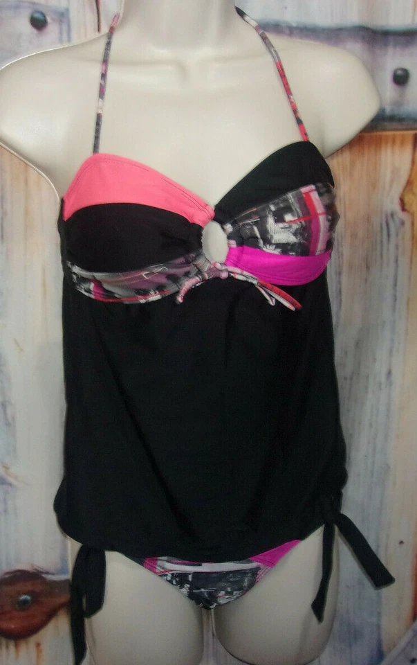 Juego Tankini 2 Piezas OP Mujer Talla S (3-5) Negro, Rosa   Foto 2 de 4