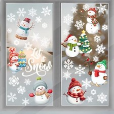 9 Sheet Christmas Window Clings Snowman Window Decals Christmas Snowman