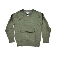 Boys' V-Neck Sweater - Cat  Jack Heathered Olive Green S