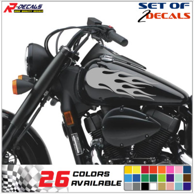 Flame Vinyl Decal Set of 2 Kit Golf Cart UTV RC ATV Mower Motorcycle Tank (FM7)