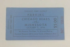Bears Vikings Chicago Park District 1986 Parking NFL Ticket Stub Payton TD #115