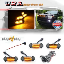 4X Raptor Style Amber Lens Grille LED Lights For Toyota Tacoma TRD Pro 2016-2019