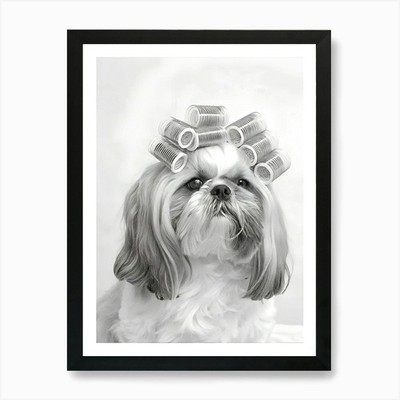 Shih Tzu Hund Kunstdruck gerahmt Wandbild Poster Leinwanddruck Bild