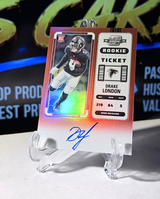 2022 Contenders Optic Drake London RC On-Card Auto Red /149 Rookie Ticket