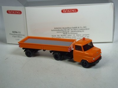 (YG-56, MB) Wiking 035601 Opel Blitz Pritschensattelzug Kommunal orange in OVP