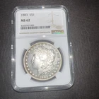 1883 Philadelphia Morgan Silver MS 62