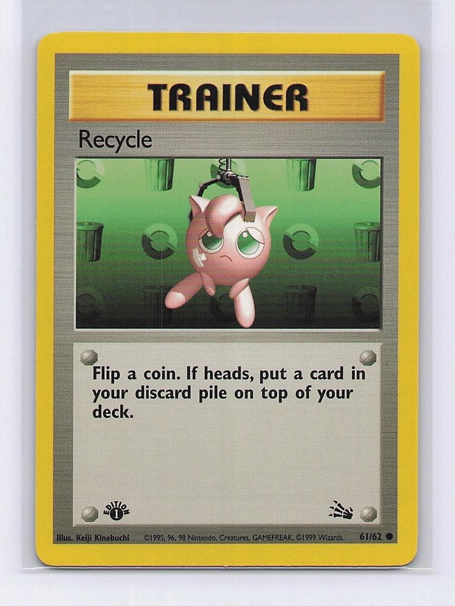 Recycle 61/62 Common Fossil Pokemon 1st Edition Near Mint