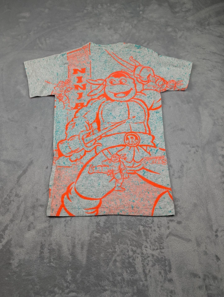AOP Vtg 90's Teenage Mutant Ninja Turtles T-Shirt Boys L boys Made in USA Single - Image 2 of 4