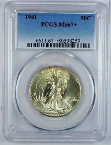 1941 P PCGS MS67+ Walking Liberty Half Dollar