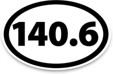 Magnet Me Up 140.6 Triathlon Black and White Oval 4x6, Bw 