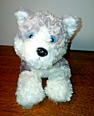 tto GUND ''Blitz'' floppy husky dog plush stuffed puppy 15'' cuddly wolf laying
