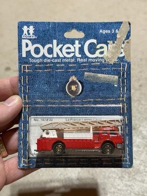 Vintage 1978 Tomy Tomica Pocket Cars La France Ladder Chief Fire Truck NIP Japan