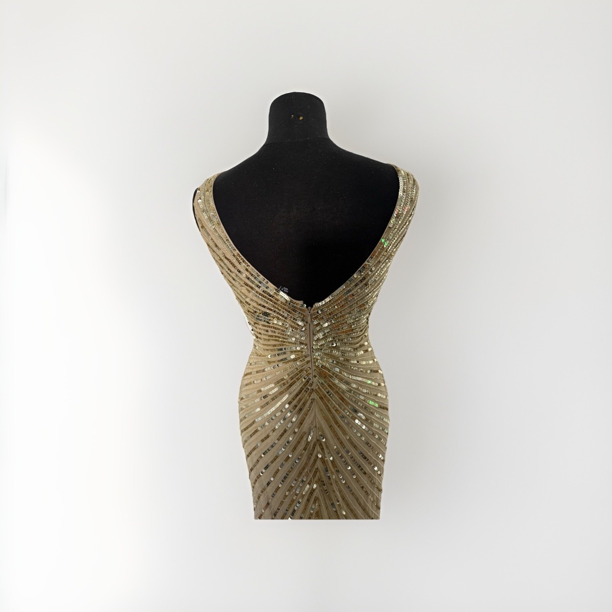 Gold Beaded Evening Gown Aidan Mattox Size 2 | eBay
