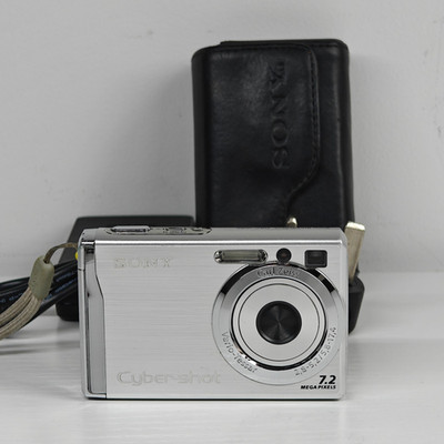 Sony Cyber-shot DSC-W80 7.2MP Digital Camera Silver Retro Digicam with Charger