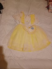 Girls Sweet Vintage Yellow Puffy Dress Size 9-10 READ DESCRIPTION