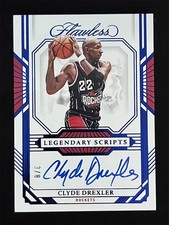 2022-23 Panini Flawless Clyde Drexler #LS-CDX Sapphire Legendary Scripts Auto /8