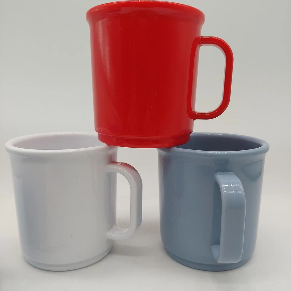 Rubbermaid Melamine Coffee Tea Cups Mugs Set Of 4 Multi-colored Vintage  - Image 3 of 4