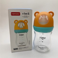 Glass Baby Bottle INAY- Cute Bear Head Design - 160ml - 1 Month / Size S Nipple