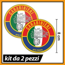 Adesivi CARABINIERI Auto Privata – Kit 2 Pezzi – Ø 8 cm