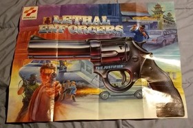 LETHAL ENFORCERS Sega CD Genesis KONAMI 1993 Game Promo Insert Poster Rare 