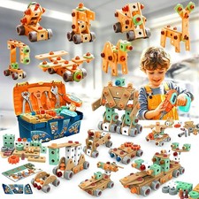168PCS Kids Tool Set with Toy Drill  Toolbox, STEM Construction Building Toy...
