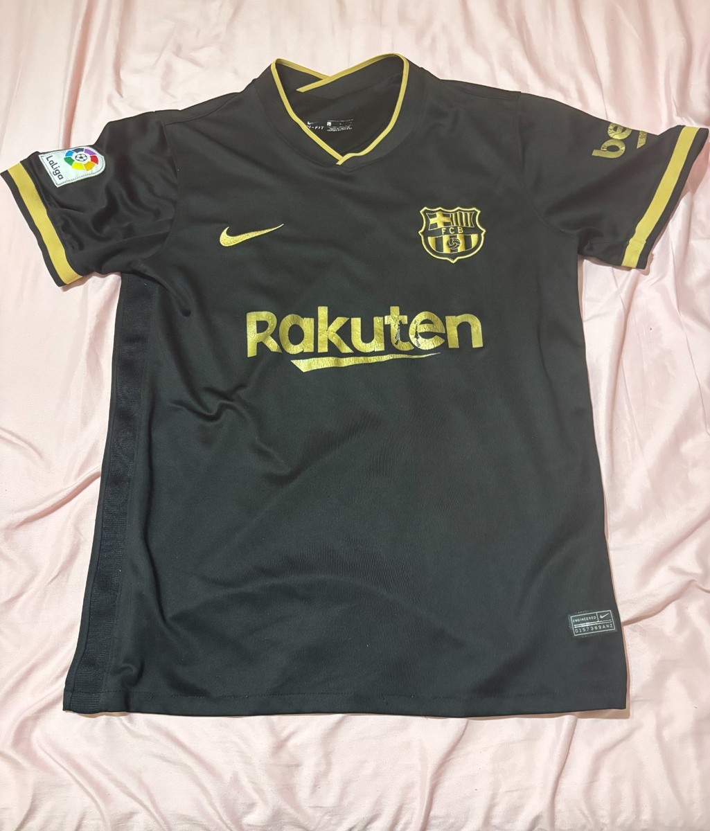 新品・未使用　メッシ10 FC Barcelona Nike Mサイズ　黒×金 Nike FC Barcelona 2020/21 Away Black Gold La Liga Patch Rakuten