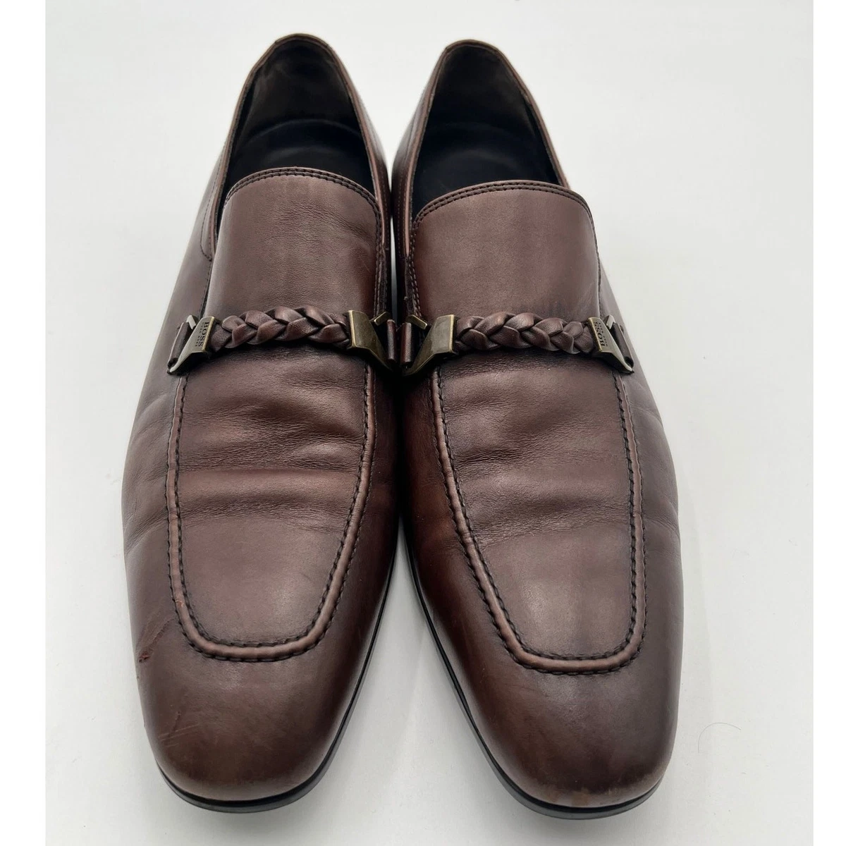 HUGO BOSS Leather Upper Brown Casual Shoes for Men for sale 