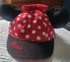 Walt Disney World Kids MINNIE MOUSE Baseball Cap Hat Black Red White Polka Dots