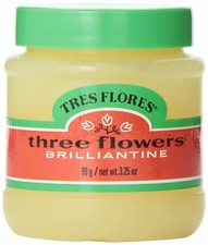 Three Flowers Brilliantine Hair Styling Pomade Flexible Hold Solid Jar 3.25 oz