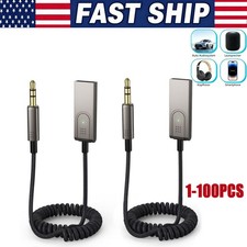 USA Aux to Bluetooth 5.1 Adapter 3.5mm Bluetooth Receiver Microphone for Car Lot